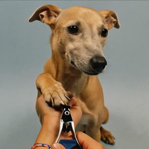 A dog's nails being clipped during a grooming session